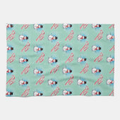 Traditional Snowman Christmas on LIGHT TEAL Theedoek (Horizontaal)