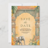 Traditional South Indian Photo Wedding Save The Date (Voorkant)