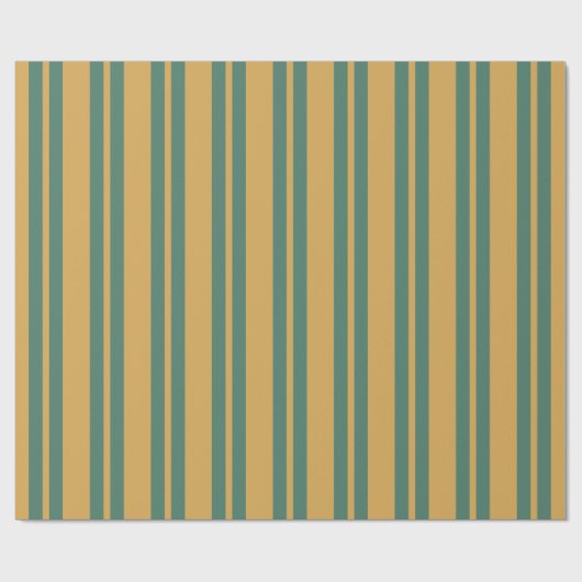Traditional Stripe Pattern Teal Green and Mustard Cadeaupapier (Vlak)