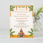 Traditional Sundarkand Path Invitation Card Kaart (Staand voorkant)
