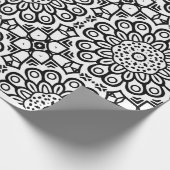 Traditional sunflower batik pattern ornamentscroll cadeaupapier (Hoek)