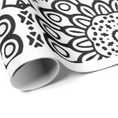 Traditional sunflower batik pattern ornamentscroll cadeaupapier (Rol Hoek)