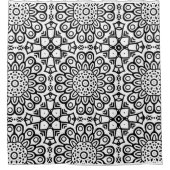 Traditional sunflower batik pattern ornamentscroll douchegordijn (Voorkant)