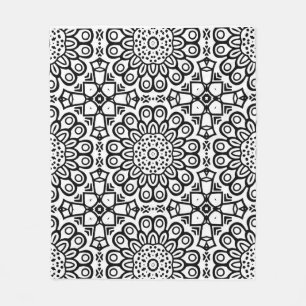 Traditional sunflower batik pattern ornamentscroll fleece deken