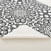 Traditional sunflower batik pattern ornamentscroll sherpa deken (3/4)