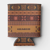 Traditional Terracotta Ethnic Tribal Boho Pattern Blikjeskoeler (Voorkant)