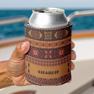 Traditional Terracotta Ethnic Tribal Boho Pattern Blikjeskoeler