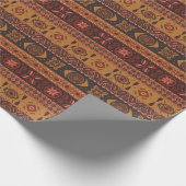 Traditional Terracotta Ethnic Tribal Boho Pattern Cadeaupapier (Hoek)