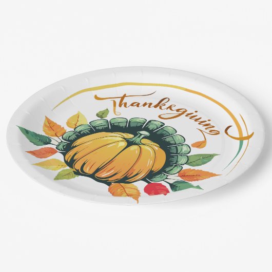 Traditional Thanksgiving Design Papieren Bordje (Gekanteld)