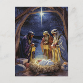 Traditional Three Wise Men Nativity Feestdagenkaart