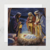 Traditional Three Wise Men Nativity Kaart (Voorkant / Achterkant)