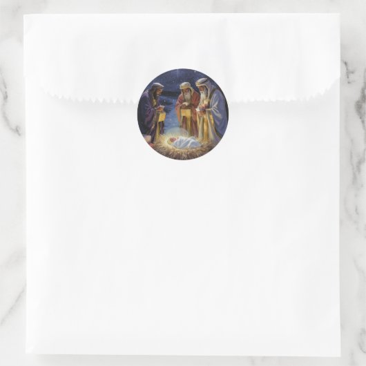 Traditional Three Wise Men Nativity Ronde Sticker (Tas)