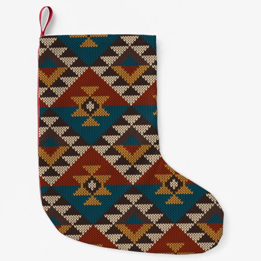 Traditional Tribal Aztec seamless pattern on the w Kleine Kerstsok (Voorkant)