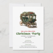 Traditional Victorian Christmas car party invite Kaart (Voorkant)