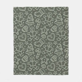 Traditional Vintage Christmas Gingerbread Man Fleece Deken