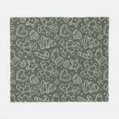 Traditional Vintage Christmas Gingerbread Man Fleece Deken (Voorkant (Horizontaal))