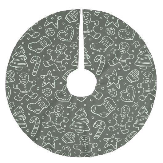 Traditional Vintage Christmas Gingerbread Man Kerstboom Rok (Voorkant)