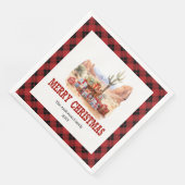 Traditional Western Check Holiday Paper Napkins Servet (Hoek)