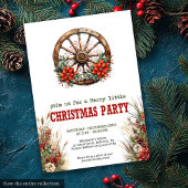 Traditional Western Christmas party invitation Kaart