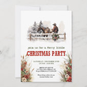 Traditional Western Christmas party invite digital Kaart (Voorkant)