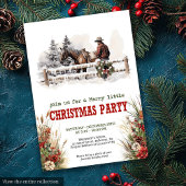 Traditional Western Christmas party invite digital Kaart