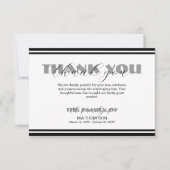 Traditional White with Black Lines Memorial Bedankkaart (Voorkant)