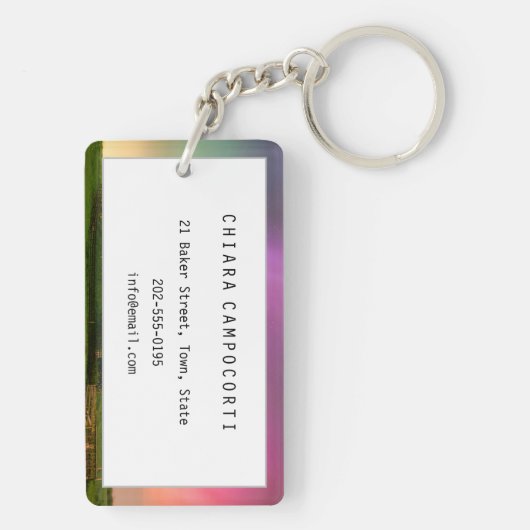 Traditional windmill under the Northern Lights Sleutelhanger (achterkant)