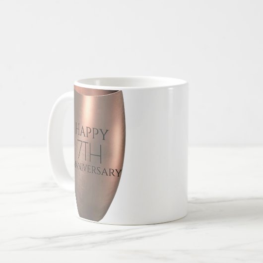 Traditioneel 7-de-Jubileum koper Koffiemok (Voorkant links)