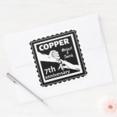 traditioneel 7e huwelijksjubileumgeschenk ijzer vierkante sticker (Envelop)