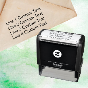 Traditioneel aangepast bedrijf met 4 regels serif zelfinktende stempel
