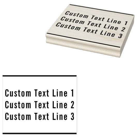Traditioneel aangepast zakelijk 3-regelig serif-te rubberstempel (Gestempeld)