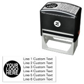 Traditioneel aangepast zakelijk 6 regels met logo  zelfinktende stempel (In situ)