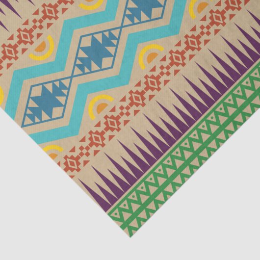 Traditioneel Abstract Aztec Geometric Pattern Brow Tissuepapier (Detail)