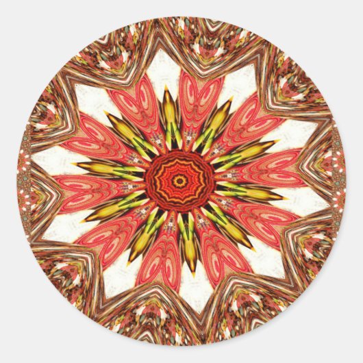Traditioneel Afrikaans-Aziatische patroon Ronde Sticker (Voorkant)