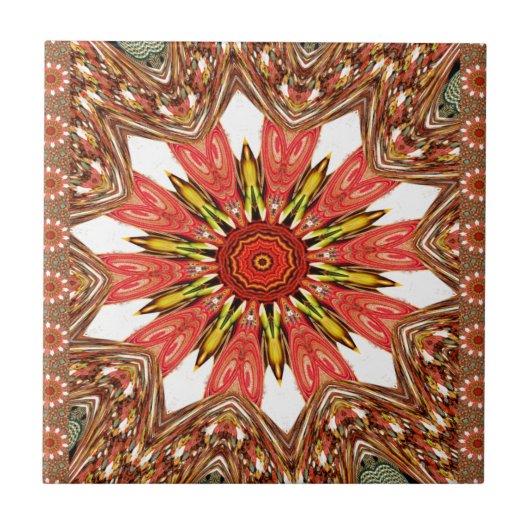 Traditioneel Afrikaans-Aziatische patroon Tegeltje (Voorkant)