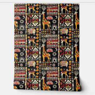 Traditioneel Afrikaans etnisch ornament, tribaal p Behang