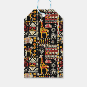 Traditioneel Afrikaans etnisch ornament, tribaal p Cadeaulabel