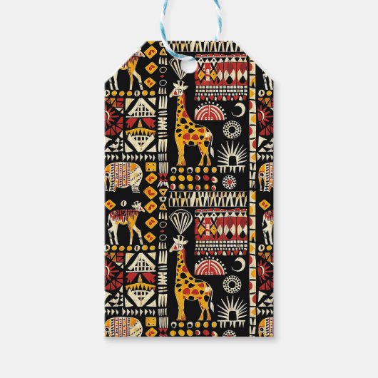 Traditioneel Afrikaans etnisch ornament, tribaal p Cadeaulabel (Voorkant)