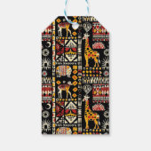 Traditioneel Afrikaans etnisch ornament, tribaal p Cadeaulabel (Achterkant)