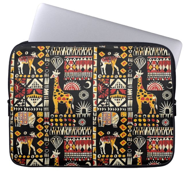 Traditioneel Afrikaans etnisch ornament, tribaal p Laptop Sleeve (Voorkant)