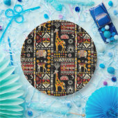 Traditioneel Afrikaans etnisch ornament, tribaal p Papieren Bordje (Feest)