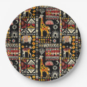 Traditioneel Afrikaans etnisch ornament, tribaal p Papieren Bordje (Voorkant)