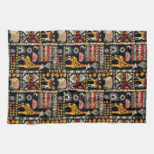Traditioneel Afrikaans etnisch ornament, tribaal p Theedoek (Horizontaal)
