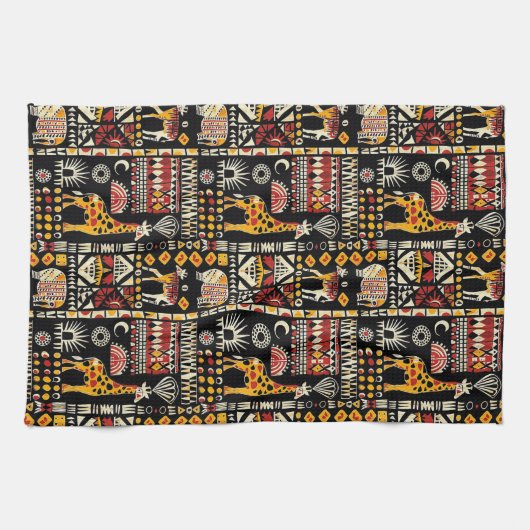 Traditioneel Afrikaans etnisch ornament, tribaal p Theedoek (Horizontaal)
