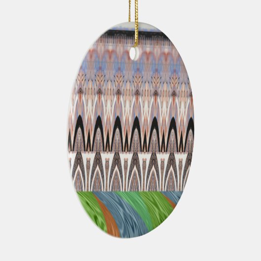 Traditioneel Afrikaanse Aziatische patroon Keramisch Ornament (Rechts)