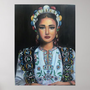 Traditioneel Albanees meisje Poster