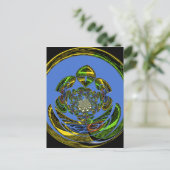 Traditioneel alleen blauw briefkaart (Staand voorkant)