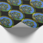 Traditioneel alleen blauw cadeaupapier (Hoek)