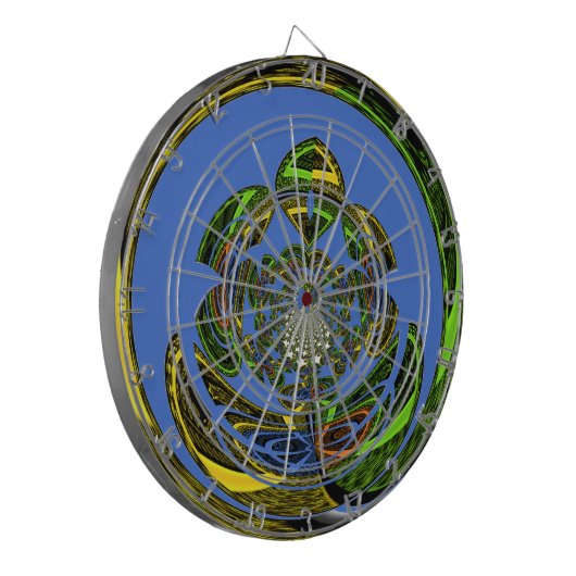 Traditioneel alleen blauw dartbord (Voorkant Links)