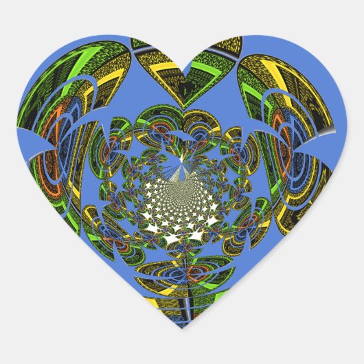 Traditioneel alleen blauw hart sticker (Voorkant)